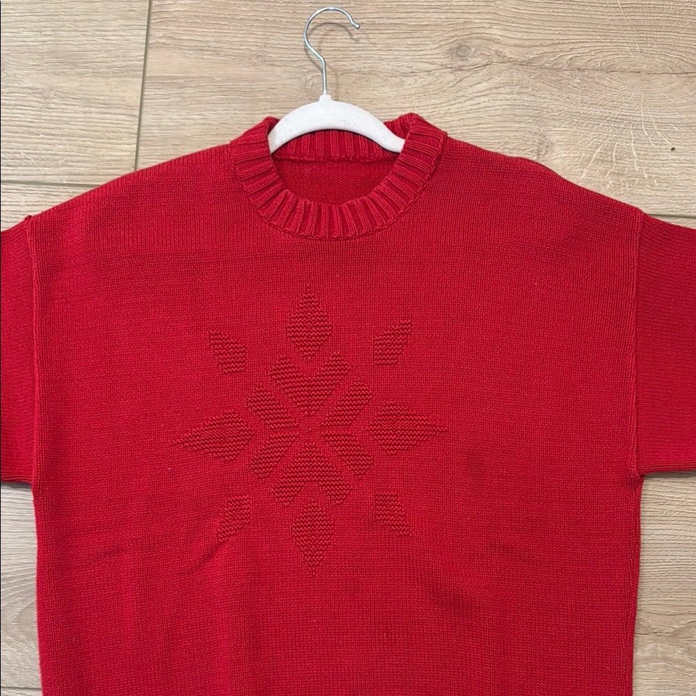 Red Sweater with Star Pattern - Picture 2 of 5